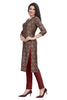 Multi-color Knee-Length Bagru Print Kurti for women