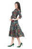 Multi-tiered Floral Print A-Line Kurta with front slit