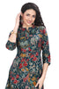 Multi-tiered Floral Print A-Line Kurta with front slit