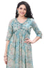 Multi coloured floral print Mandarin collar kurti for women