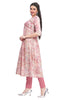 Multi coloured floral print Mandarin collar kurti for women