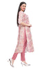 Multi coloured floral print Mandarin collar kurti for women