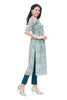 Multi coloured floral print Mandarin collar kurti for women