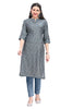 Muslin Knee Length Straight Cut Kurta With 3/4th Cuffed Sleeves  for Women