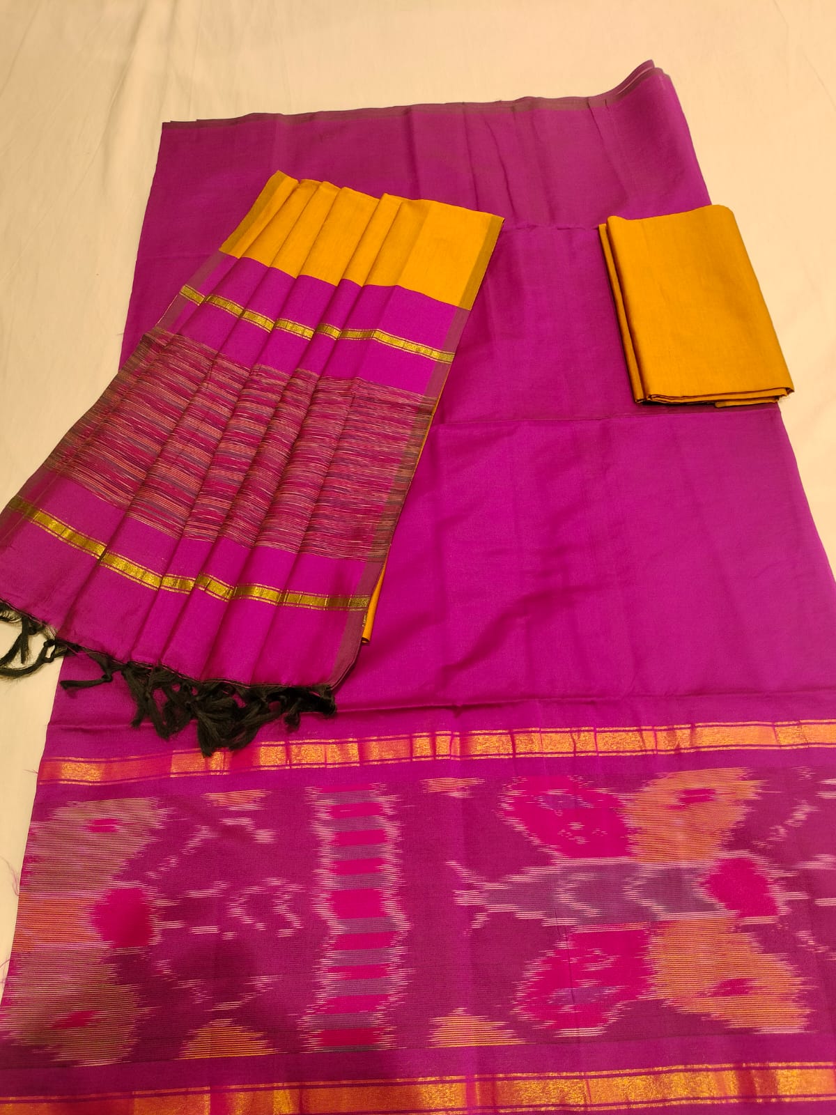 Mystic Loom Dress Material – Ikkat Design with Modern Dupatta