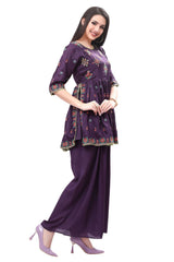 Nyra Cut Embroidered Kurta for Women with Palazzo and Dupatta