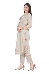 Nyra Cut Fusion Embroidery Work Kurta Set with Pant and Dupatta