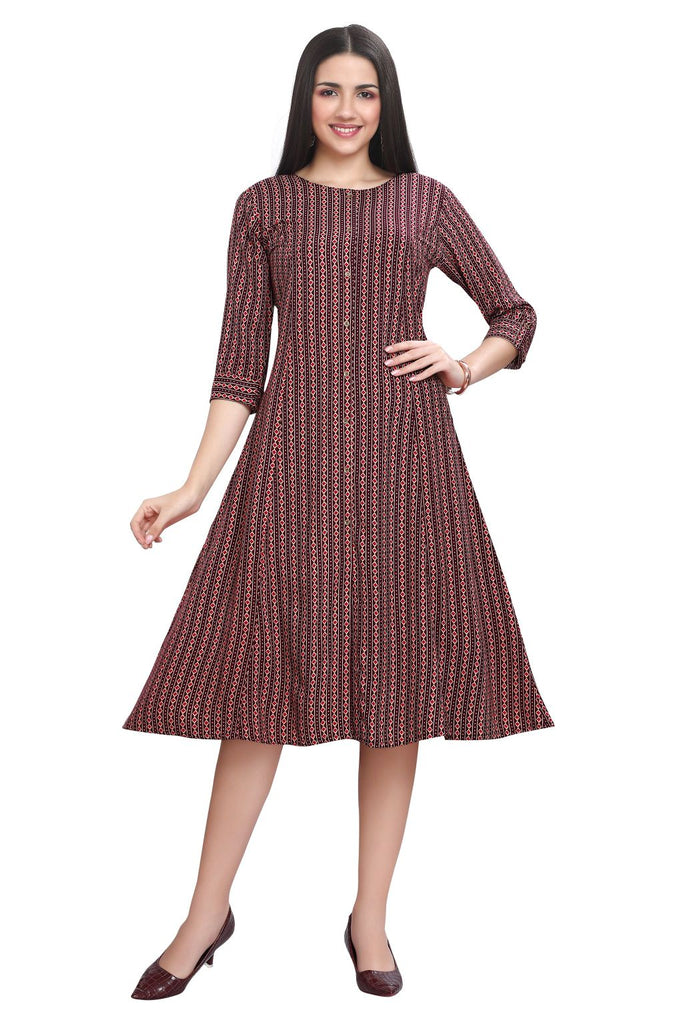 Knee Length A Line One Piece Dress New Fashion Western Dress For