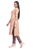 Orange Abstract Print Straight Cut Cotton Kurti with Zari work