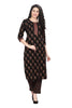 Floral Print Cotton Kurta Set for Women with Printed Pants