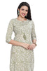 Paisley Print Green Cotton Kurti for Women with Pintuck