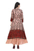 Peach Modal Frock Style Kurti with Floral Kalamkari Print Designer Jacket