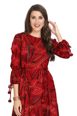 Peplum Border Frock Style Kurti With Unique Fusion Print