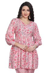 Peplum Style Short Kurti for women with Narrow pant.