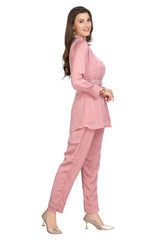 Pink Apple cut Co-Ord Set for women with Narrow Pant