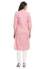 Pink Cotton Knee Length Block Print Kurti for women