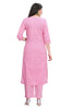 Cotton Kurta Set for Women in Pink with Jaipuri Print and Gota Embroidery