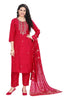 Pink Embroidery work silk kurta set with pant and Dupatta