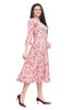 Pink Muslin Floral Print Kurti for women