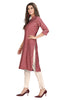 Pink Muslin Knee Length Straight Cut Kurta With 3/4th Cuffed Sleeves  for Women