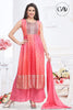 Pink Nyra cut Leheriya Print Kurta Set with Silk Palazzo and dupatta