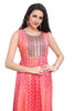 Pink Nyra cut Leheriya Print Kurta Set with Silk Palazzo and dupatta