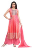 Pink Nyra cut Leheriya Print Kurta Set with Silk Palazzo and dupatta