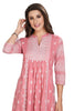 Nyra Cut Cotton Kurti with Laced Sleeves and Mandarin Collar