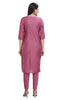 Plain Silk Knee-Length Kurti with Embroidered yoke