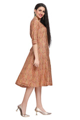 Printed Princess cut Kurti for women with foil highlights