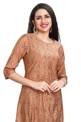 Printed Princess cut Kurti for women with foil highlights