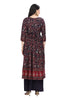 Purple Kalamkari Nyra Cut with Embroidery Belt plus Palazzo and Dupatta