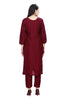 Purple Muslin Kurta Set with Silk Pants and Dupatta