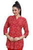 Rayon Apple Cut Ajrak Print Kurti For Women