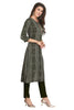 Rayon Knee Length Straight Cut Kurti with Round Neck and Embroidery Patch Work