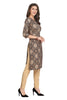 Rayon Kurti with Mughalai Floral Print and Foil Highlights