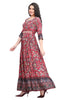 Red Modal Kalamkari Print Frock Style Kurti with Peplum Border