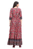 Red Modal Kalamkari Print Frock Style Kurti with Peplum Border