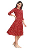 Red Kurti with Bandhani Print and Foil highlights