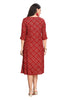 Red Kurti with Bandhani Print and Foil highlights