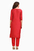 Red Silk Kurta Set Banarasi and Ajrakh Fusion with Hand Embroidery