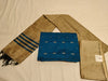 Royal Blue & Grey South Indian Art Silk Suit 3 Dress Material Set