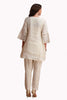 Sequin work A-Line Kurta Set with pant and Dupatta - White