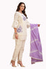 Sequin work A-Line Kurta Set with pant and Dupatta - White