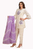 Sequin work A-Line Kurta Set with pant and Dupatta - White