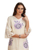 Sequin work A-Line Kurta Set with pant and Dupatta - White