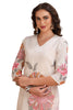 Sequin work Kurta Set with pant and Dupatta - Cream