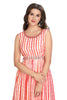 Shibori Print Peach Frock Style Kurti for Women with Mirror Work Belt