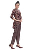 Silk Collar neck paisley print Kurta with pant