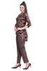 Silk Collar neck paisley print Kurta with pant